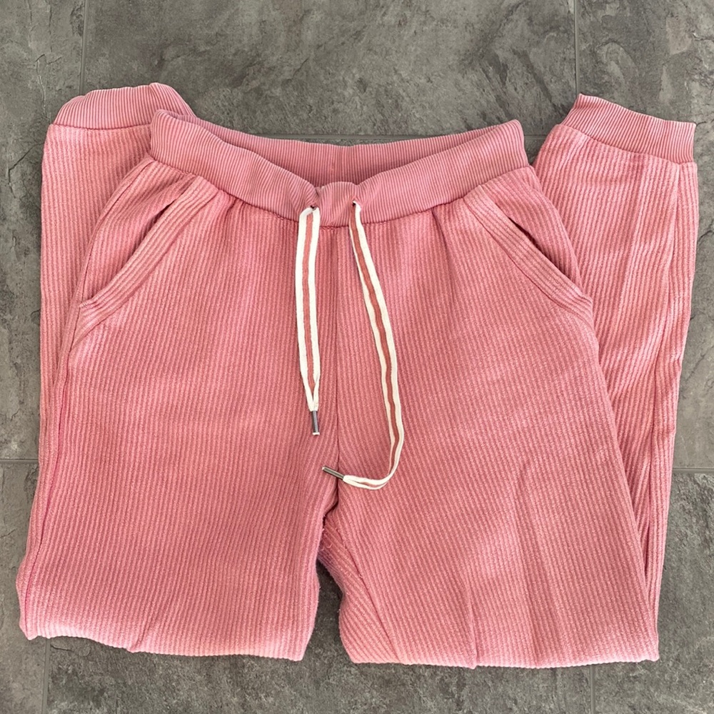 Aerie Pink Corduroy Jogger Pants